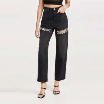 MIFJNF Women's Y2K Baggy Ripped Jeans Stylish Comfort