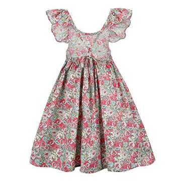 Arbag Summer Girl Floral Backless Party Dress for Kids