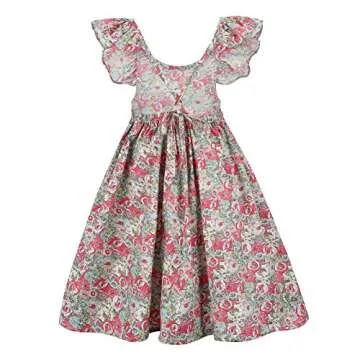 Arbag Summer Girl Floral Backless Party Dress for Kids