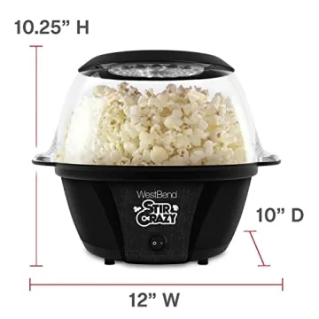 West Bend Stir Crazy Popcorn Maker 6 Quart Black