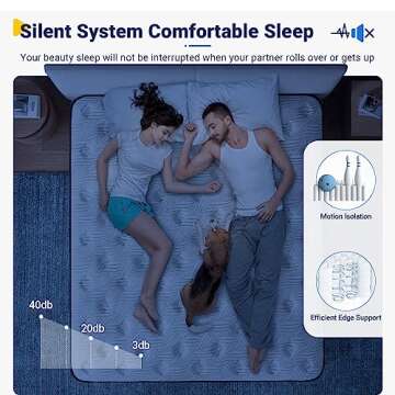 Avenco Queen Size Mattress, 12 Inch Hybrid Mattress with Gel Memory Foam, Comfort Foam and Individually Pocket Innerspring Queen Mattress for Motion Isolation & Edge Support, CertiPUR-US Certified