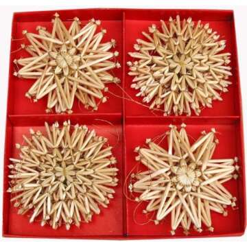 Vminno ScandinavianShoppe Straw Star Ornaments, Christmas