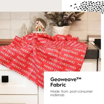 GEOMETRY Christmas Quick Dry Microfiber Kitchen Towel Peppermint