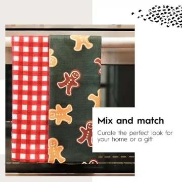 GEOMETRY Christmas Quick Dry Microfiber Kitchen Towel Peppermint