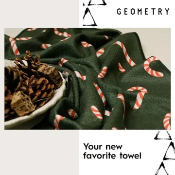 GEOMETRY Christmas Quick Dry Microfiber Kitchen Towel Peppermint