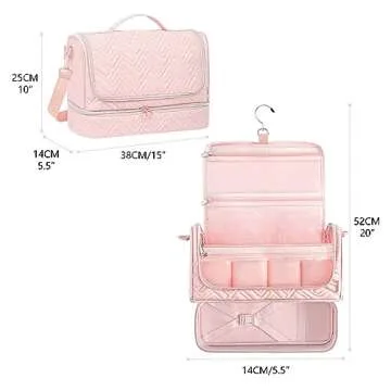 Leudes Shark Flexstyle Carrying Case Dyson Air Wrap Travel Case Large Holder Hair Styler Organizer for Airwrap Attachments Storage Bag with Hanging Hook (Bag Only) (Pink-Large)