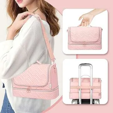 Leudes Shark Flexstyle Carrying Case Dyson Air Wrap Travel Case Large Holder Hair Styler Organizer for Airwrap Attachments Storage Bag with Hanging Hook (Bag Only) (Pink-Large)