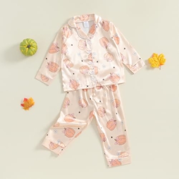 Kayotuas Halloween Pajamas Toddler Girl Pumpkin Ghost Set