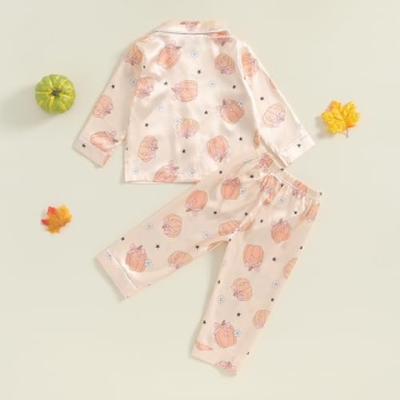 Kayotuas Halloween Pajamas Toddler Girl Pumpkin Ghost Set