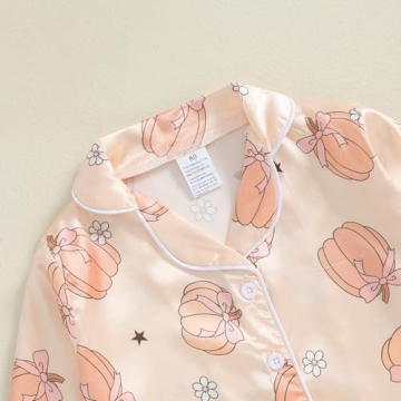 Kayotuas Halloween Pajamas Toddler Girl Pumpkin Ghost Set