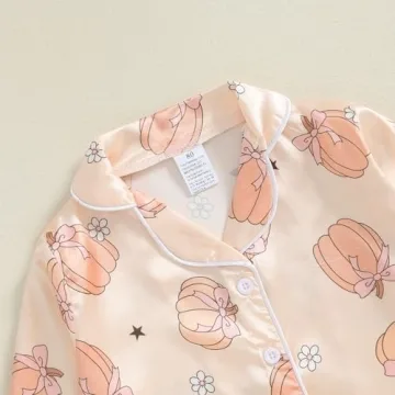 Kayotuas Halloween Pajamas Toddler Girl Pumpkin Ghost Set