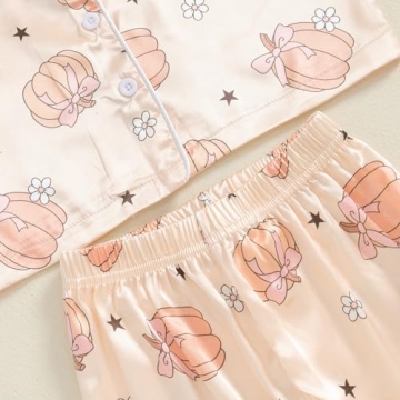 Kayotuas Halloween Pajamas Toddler Girl Pumpkin Ghost Set