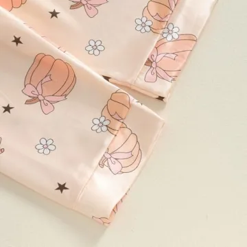 Kayotuas Halloween Pajamas Toddler Girl Pumpkin Ghost Set