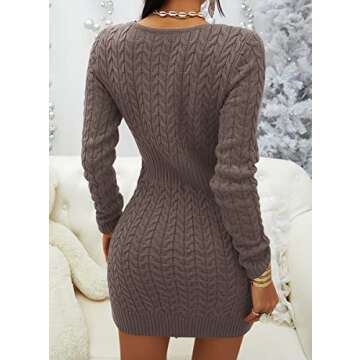 Elegant Veatzaer Women's Zipper Sweater Dress for All Occasions