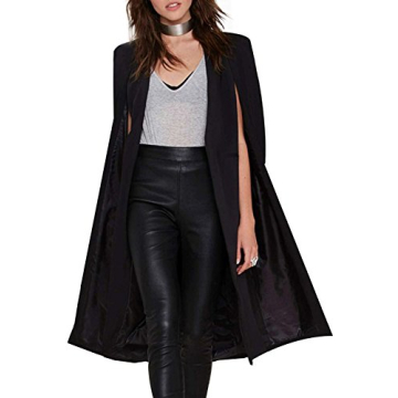 Elegant Open Front Cape Trench Duster Coat for Women