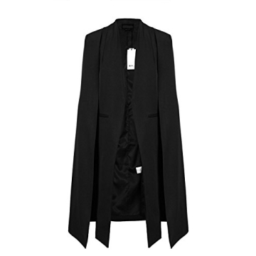 Elegant Open Front Cape Trench Duster Coat for Women