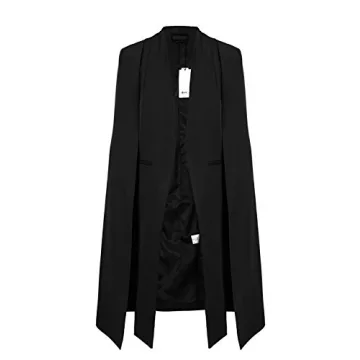 Elegant Open Front Cape Trench Duster Coat for Women