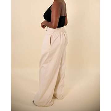 The Drop Women's Crème Brulee Wide Leg Pleated Twill Pant by @highlowluxxe, S