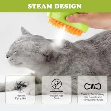 3-in-1 Steamy Pet Brush for Cats and Dogs