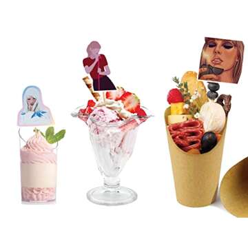 PartyKandy Party Decorations for Music Birthday Decorations, ERAS Cutout Cake Toppers, Backdrop Banner Wall Decor, and Party Supplies (25 Pcs)