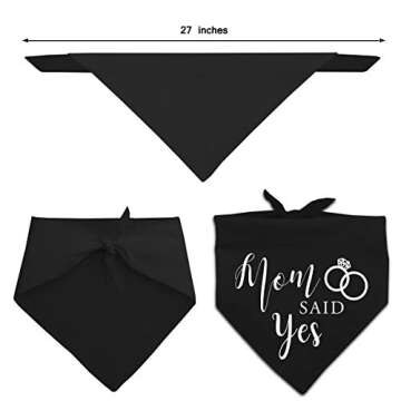 Yangmics Direct Dad Asked Mom Said Yes Dog Black Bandana Pet Wedding Triangle Bibs Engagement Announcement Gifts for Small Medium Large Dog Puppy