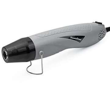 Floweryocean 350W Mini Heat Gun,UL Certification,Dual Temp 392°F/662°F 6.56Ft Cable Fast Heating Hot Air Gun With 55 Pcs 4:1 Heat Shrink Tube,For Wire & Cable Repair,Crafts,Epoxy Resin,Shrink Wrapping