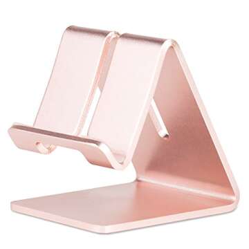 Orcbee_Noble Aluminum Desktop Holder Table Stand Cradle Mount for Cell Phone Tablet (Rose Gold)