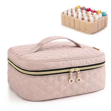 Yarwo Nail Polish Bag for 24 Bottles in Dusty Rose
