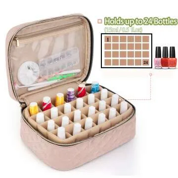 Yarwo Nail Polish Bag for 24 Bottles in Dusty Rose