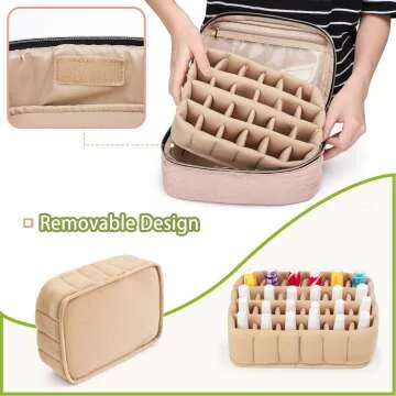 Yarwo Nail Polish Bag for 24 Bottles in Dusty Rose