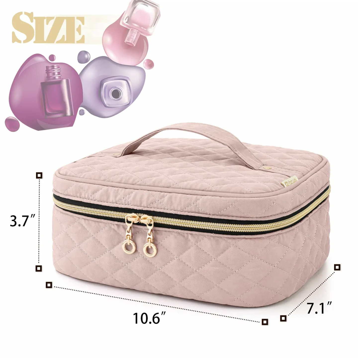 Yarwo Nail Polish Bag for 24 Bottles in Dusty Rose