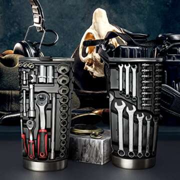 20oz Mechanic Toolbox Coffee Tumbler, Mechanic Gifts, Engineer Gifts, Coffee Thermos for Men, Mechan...