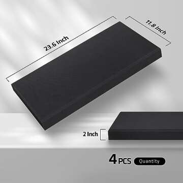 UMIACOUSTICS 4 PCS Acoustic Panels, 2“ Thick 23.6" x 11.8" Fiberglass Sound Proof Wall Panels, Sel...