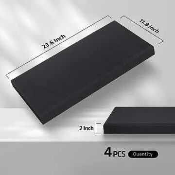 UMIACOUSTICS 4 PCS Acoustic Panels, 2“ Thick 23.6" x 11.8" Fiberglass Sound Proof Wall Panels, Sel...