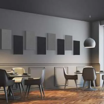 UMIACOUSTICS 4 PCS Acoustic Panels, 2“ Thick 23.6" x 11.8" Fiberglass Sound Proof Wall Panels, Self-adhesive Sound Absorbing Panels for Studios, Office, Home Theater. Deep Black