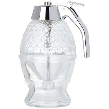 Fox Run Glass Syrup Dispenser for Honey - Effortless Pouring