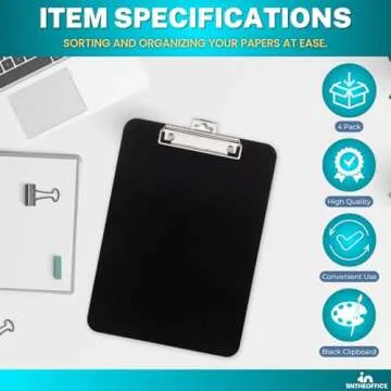 Durable 1InTheOffice 9x12 Clipboards, 4 Pack