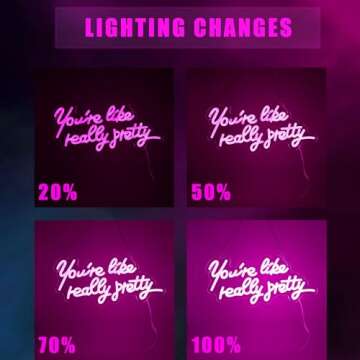 You're Like Really Pretty Neon Sign LED Neon Light Room Decor for Teen Girls, Valentine's Day Gifts, Wedding Party, Bedroom Home Decor