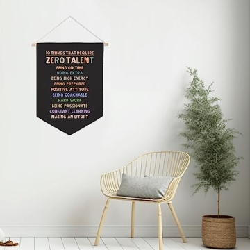 Zero Talent Motivational Canvas Flag - Wall Art