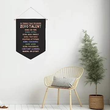 Zero Talent Motivational Canvas Flag - Wall Art