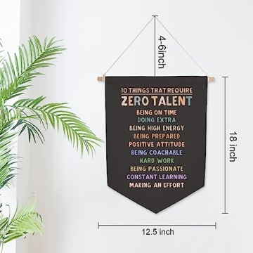 Zero Talent Motivational Canvas Flag - Wall Art