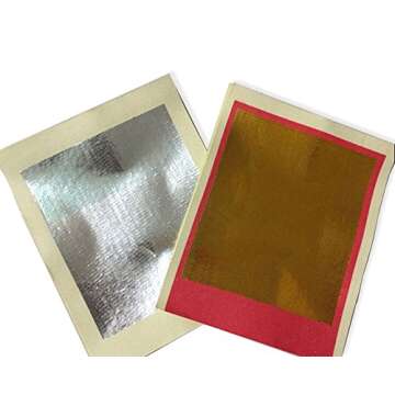 ZeeStar Bless Chinese Joss Paper - Gold & Silver Foil, 90 Sheets, 6.6 x 5.3 Inches, Rectangular, Bam...