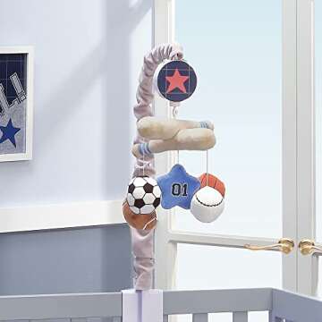 Lambs & Ivy Gray Musical Baby Mobile Soother for Cribs