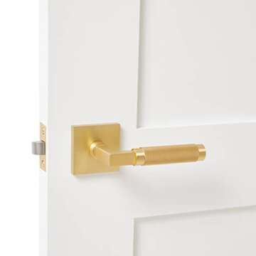 Explore Hardware Ibiza Model Solid Brass Lever Bed & Bath Privacy Door Lock, Satin Brass Gold