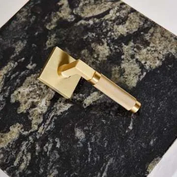 Explore Hardware Ibiza Model Solid Brass Lever Bed & Bath Privacy Door Lock, Satin Brass Gold