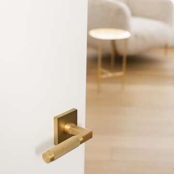 Explore Hardware Ibiza Model Solid Brass Lever Bed & Bath Privacy Door Lock, Satin Brass Gold