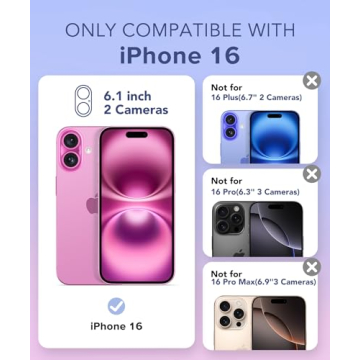 Glitter iPhone 16 Case with Screen & Camera Protectors