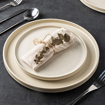 AmorArc Stoneware Dinner Plates Set of 4 Modern Design