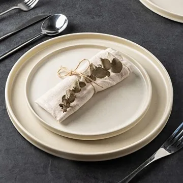 AmorArc Stoneware Dinner Plates Set of 4 Modern Design