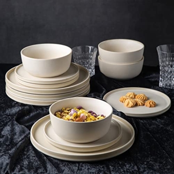 AmorArc Stoneware Dinner Plates Set of 4 Modern Design